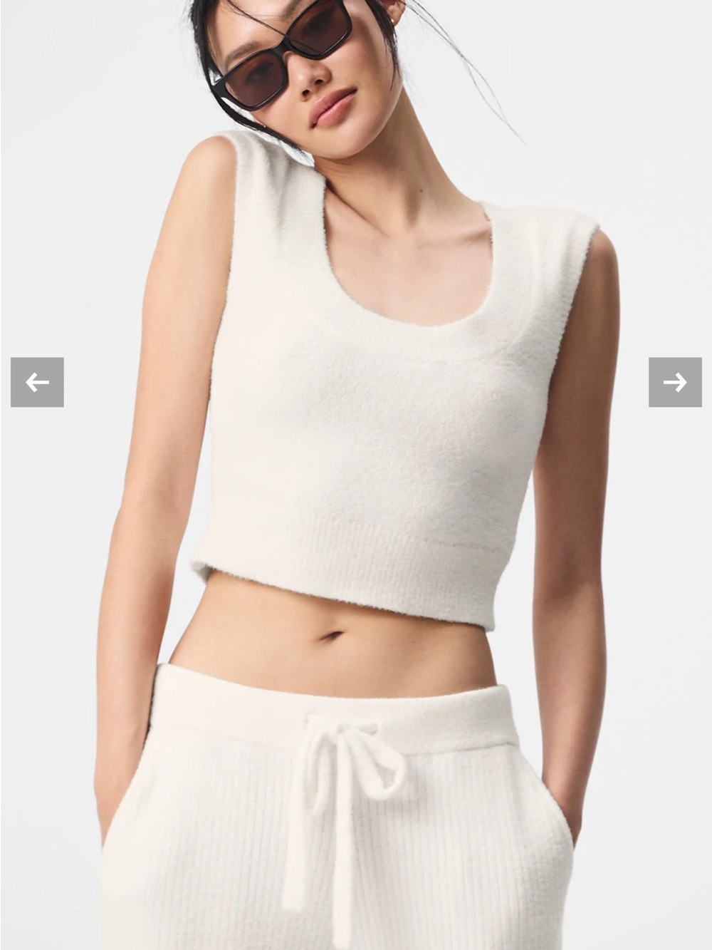 Alo Yoga Snuggle Up Sweater Short Sleeve Top Ivory XS 2-4 W1455R